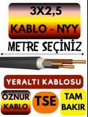 Öznur 3X2,5 NYY (Yeraltı Kablosu) Metre Seçenekli - 1