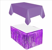 Mor Masa Örtüsü, Mor Masa Eteği, Siyah Arka Fon thumbnail 2