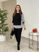 Kadın Gömlek Detay çizgili Yandan Bağlamalı Ikili Takım thumbnail 6