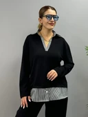 Polo Yaka Gömlek Detay Salaş Balon Pantolunlu ıkılı Takım thumbnail 1