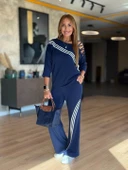 Kadın Fakir Kollu Omuz Dekolteli çapraz Ribana Detay Bluz Ve Pantolon Ikili Takım thumbnail 4