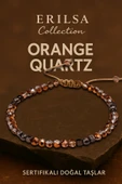 Sertifikalı Fasetli Portakal Kuvars Doğal Taş Bileklik İnce Model – Şık Tasarım - 1
