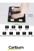 Lcd Ekran Kas Kütle Vücut Yağı Kemik Kütle Protein Oranı Ölçer Bluetooth Özellikli Akıllı Tartı - 2