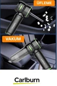 Premium 18000 PA Çekim Emiş Gücü 180W Led Göstergeli 0.5L Hacimli Şarjlı 10200 mAh Araç Süpürgesi - 6