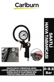 Premium Dayanıklı 500 mm Uzunluğunda Hassas Manometre Lastik Basıncı 0-8.5 Bar Saatli Hava Tabancası - 1