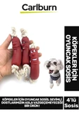 Özel Üretim Dayanıklı Eğitim Çene Kası Kuvvetlendirici Köpek Evcil Hayvan Oyuncak 4'lü 40cm Sosis - 1