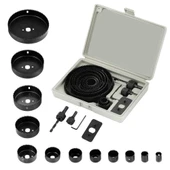 16 Parça Panç Seti Ağaç Kesme Testere Matkap Ucu Takımı Alçıpan Tavan Kesme - 1