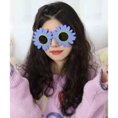 Mor Renk Papatya Şekilli Parti Gözlüğü 18x10 Cm - 5