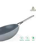 Amboss Sera Nova Yanmaz Yapışmaz Seramik Wok Tava 28 cm – Gri - 2