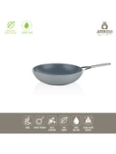 Amboss Sera Nova Yanmaz Yapışmaz Seramik Wok Tava 28 cm – Gri - 3