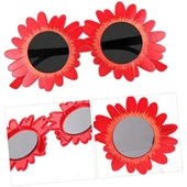 Kırmızı Renk Papatya Şekilli Parti Gözlüğü 18x10 Cm thumbnail 5