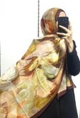 Desenli Organik Alegra Rami Şal - 5654 thumbnail 5