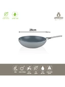 Amboss Sera Nova Yanmaz Yapışmaz Seramik Wok Tava 28 cm – Gri - 1