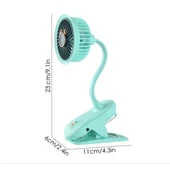 Taşınabilir Mini Klips Bebek Arabası Fanı, Fan Elektrikli Soğutma Hava Sirkülatöründe 360 Derece Dönebilen Klips - 3
