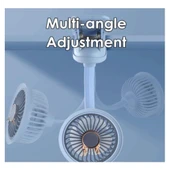 Taşınabilir Mini Klips Bebek Arabası Fanı, Fan Elektrikli Soğutma Hava Sirkülatöründe 360 Derece Dönebilen Klips - 4