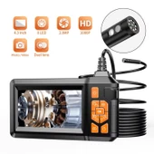 10 Mt Ekranlı 3 Kameralı Endoskop Yılan Kamera Hafıza Girişli Sert Kablo Işıklı 8 Mm - 1