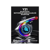 Y21 Rgb Işık Efektli Intercom Bluetooth Motosiklet Kask Kulaklığı Intercom Kulaklık - 1