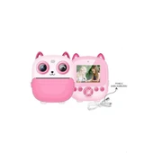 Dijital Video Fotoğraf App Destekli Çocuk Kamerası Termal Resim Kağıt Baskılı Yazıcı Pembe - 1