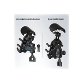 Gidon Bağlantılı Güneş Ve Yağmur Korumalı 360° Derece Ayarlanabilir Motosiklet Bisiklet Telefon Tutucu - 3