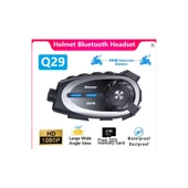 Q29 Motosiklet Kask Bluetooth Kulaklık Eşleşmeli 1080p Kamera Geniş Açı Su Geçirmez Intercom - 6