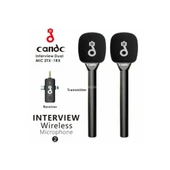 Çift Mikrofonlu Profosyonel Kablosuz Yüksek Kaliteli Ses Kaydı Röportaj Mikrofonu - 2