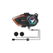 Yeni Model Y80-2x Motosiklet İntercom 2 Kişilik Bağlantı Rgb Işıklı Bluetooth Kulaklık Seti - 1