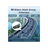 C50 2x Motosiklet Intercom Kask Kulaklık 1000 Mah Rgb Işıklı Çift Eşleşme - 2