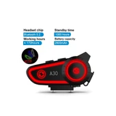 A30 Motosiklet Kask Kulaklık Intercom Işıklı 2 Eşleşme Özellikli - 1