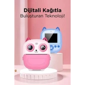 Dijital Video Fotoğraf App Destekli Çocuk Kamerası Termal Resim Kağıt Baskılı Yazıcı Pembe - 5
