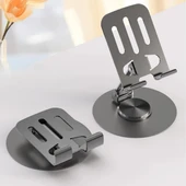 Dönebilir ve Katlanabilir Masaüstü Metal Telefon Tutucu thumbnail 1