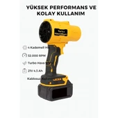 Ahv-18 Turbo Hava Üfleyici | 4 Kademe Hız | 21v 431w Kablosuz Blower | 32.000 Rpm’’ - 3