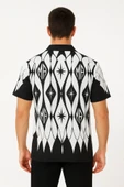 Erkek İki İplik Kumaş Dijital Baskılı Gömlek - Siyah - 2