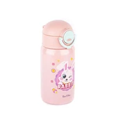 Tantitoni Pembe Tavşan Desenli Pipetli Paslanmaz Çelik Çocuk Termosu 400ml - 1