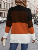 Kadın Uzun Kollu çift Renkli Uzun Triko Hırka - 4