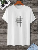 Unisex Baskılı Oversize T-Shirt - Beyaz - 1