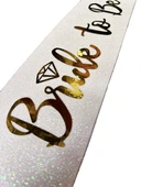 Altın Bride To Be Yazılı Beyaz Kuşak - 2