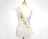 Altın Bride To Be Yazılı Beyaz Kuşak - 1