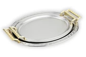 Schafer Ela 2 li Oval Çay Tepsisi-Platin02 - 2