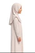 Kendinden Başörtülü Çocuk Penye   Namaz Elbisesi – 9-10-11 yaş/110 cm| Kız Çocuk İçin Namaz Kıyafeti - 10