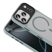 Apple iPhone 17 Pro Kılıf Mat Arka Yüzey Wireless Şarj Özellikli Zore Flet M-safe Kapak thumbnail 7