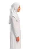 Kendinden Başörtülü Çocuk Penye   Namaz Elbisesi – 9-10-11 yaş/110 cm| Kız Çocuk İçin Namaz Kıyafeti - 3