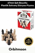 Premium Seri Şah Boyu 67mm Eksik Takımı Tamamlama Uyumlu Orta Plastik Satranç Dünyası Piyonu - 1