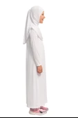 Kendinden Başörtülü Çocuk Penye   Namaz Elbisesi – 9-10-11 yaş/110 cm| Kız Çocuk İçin Namaz Kıyafeti - 5