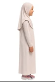 Kendinden Başörtülü Çocuk Penye   Namaz Elbisesi – 9-10-11 yaş/110 cm| Kız Çocuk İçin Namaz Kıyafeti - 7