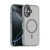 Apple iPhone 17 Kılıf Mat Arka Yüzey Wireless Şarj Özellikli Zore Flet M-safe Kapak thumbnail 1