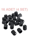 StoreX 16 Adet Üniversal Siyah Plastik Orijinal Standart Lastik Sibop Kapağı Seti 4x4 Kapak Set. - 2