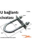 Yıldırım 4 Adet U Civata Bağlantı Elemanı M-6 U Montaj Aparatı Boru Montaj Aparatı - 2