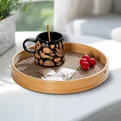 Dekorasyaa Yuvarlak Bambu Tepsi 3'lü Set - 25x30x35 - 4