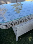 Ayaz 7 Kişilik Rattan Bahçe Oturma Grubu  3+1+1 Koltuk, Cam Masa Ve 2 Puf Hediyeli - 5