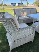 Ayaz 7 Kişilik Rattan Bahçe Oturma Grubu  3+1+1 Koltuk, Cam Masa Ve 2 Puf Hediyeli - 3